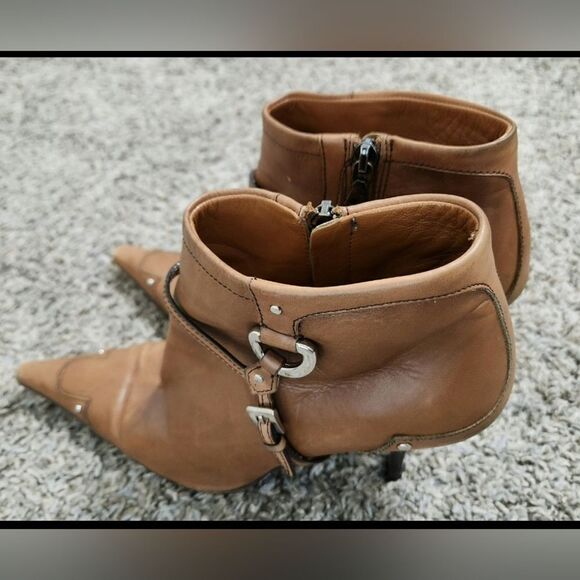 Prada Brown Western Ankle Booties size 37.5 usa 7.5 - Picture 5 of 11